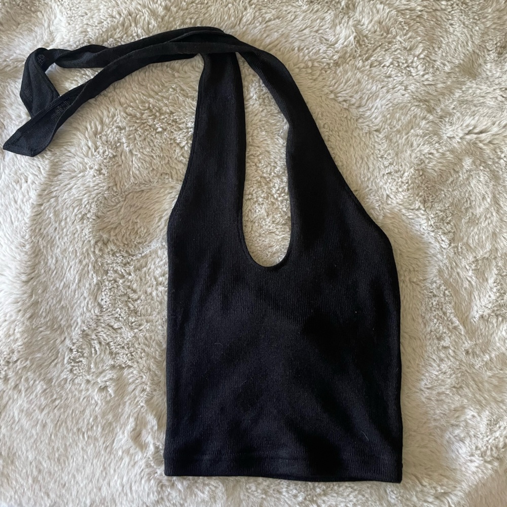 H&M Black Halter Knit Top